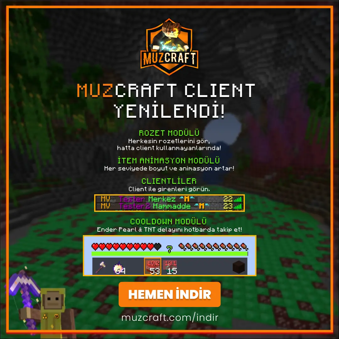 MuzCraft Client Yenilendi!